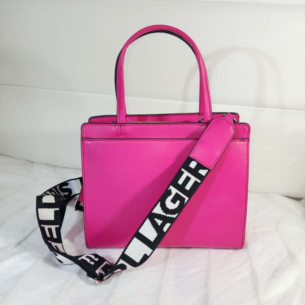 Karl Lagerfeld Paris Maybelle Choupette Satchel Fuchsia Crossbody  Bag NWOT+ Dus - Picture 2 of 10